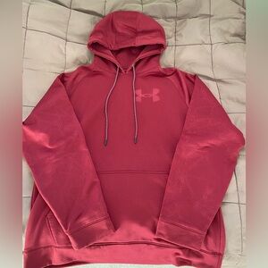 Under Armor Pullover Hoodie Men’s XL Brick Red Color with slick detailing